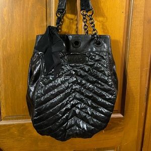 Vera Wang Handbag Black Puff Ribbon Purse